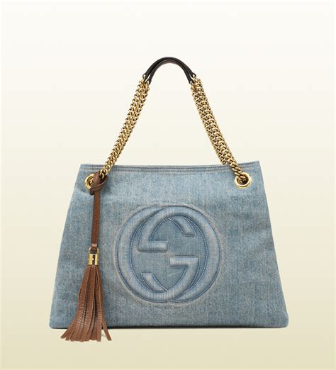 gucci crescent shoulder bag|Gucci denim shoulder bag.